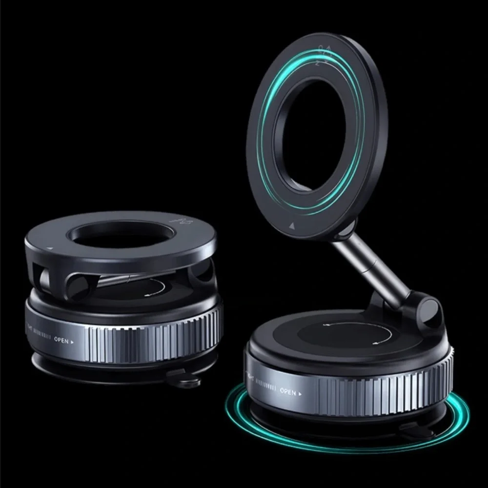 Magnetic Vacuum Suction Phone Mount - Black